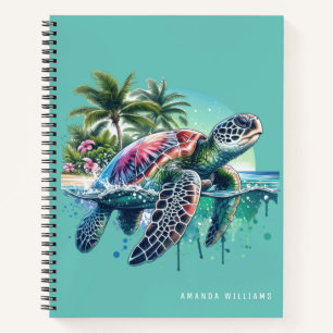 Waterverf Zee Turtle Personalized Journal Notitieboek