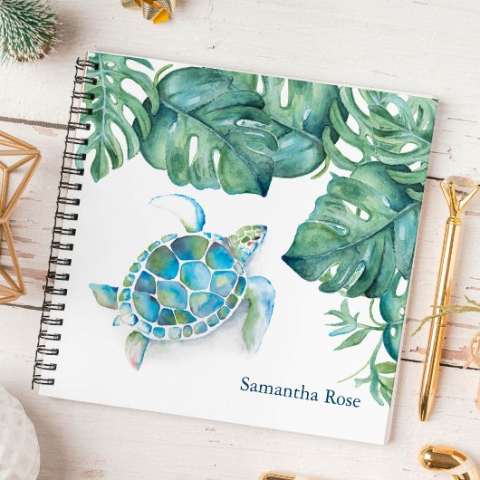 Waterverf Zee Turtle Personalized Journal Notitieboek