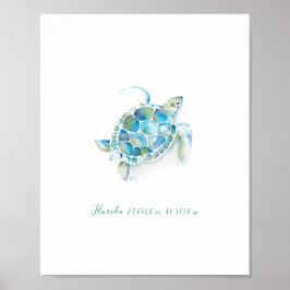 Waterverf Zee Turtle Poster