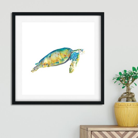 Waterverf Zee Turtle Poster