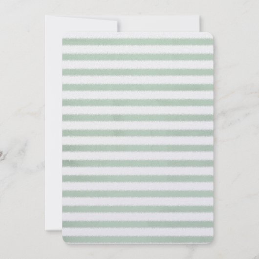 Waterverf Zee Turtle Stripes Bruiloft Kaart (Achterkant)