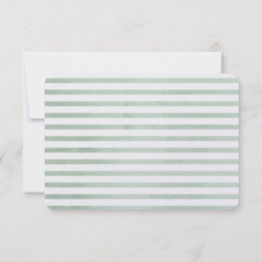 Waterverf Zee Turtle Stripes Bruiloft RSVP (Achterkant)