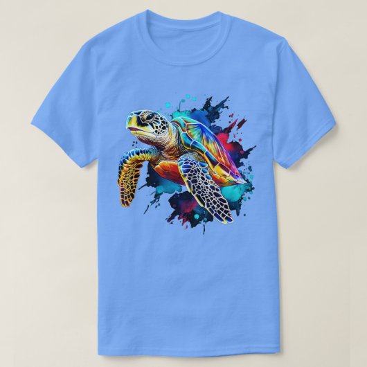 Waterverf zee Turtle T-shirt (Design voorkant)