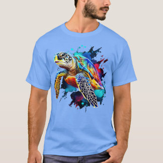 Waterverf zee Turtle T-shirt