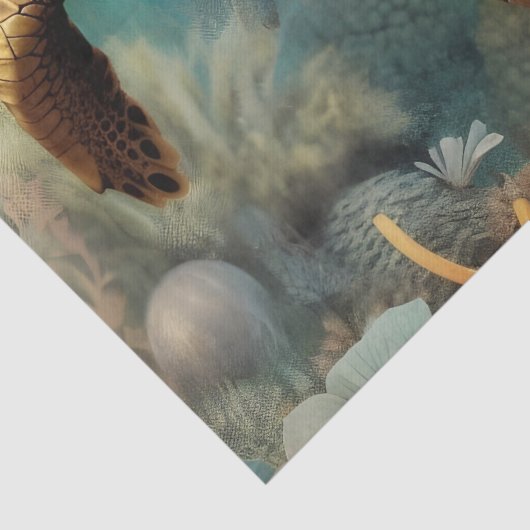 Waterverf zee Turtle Tissuepapier (Detail)