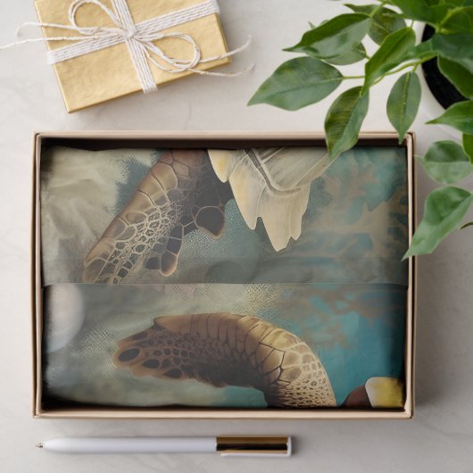 Waterverf zee Turtle Tissuepapier (Geschenk)