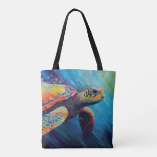 Waterverf Zee Turtle Tote Bag