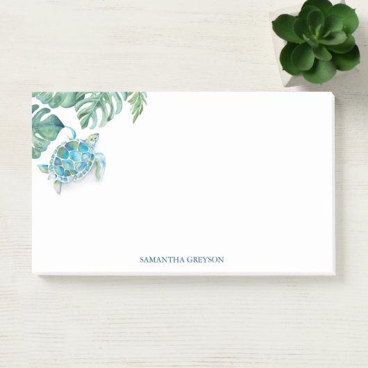 Waterverf Zee Turtle Tropical Greenery Post-it® Notes (Kantoor)