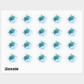 Waterverf Zee Turtle Tropische Oceaan Ronde Sticker (Vel)