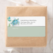 Waterverf Zee Turtle Verzendlabel (Insitu)