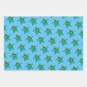 Waterverf Zee Turtles Gift Wrap Trio Inpakpapier Vel (Voorkant 3)