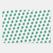 Waterverf Zee Turtles Gift Wrap Trio Inpakpapier Vel (Voorkant 2)