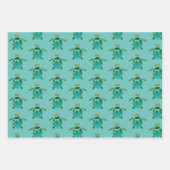 Waterverf Zee Turtles Gift Wrap Trio Inpakpapier Vel (Voorkant)