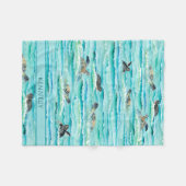 Waterverf Zee Turtles Ocean Turquoise personaliser Fleece Deken (Voorkant (Horizontaal))