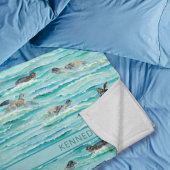 Waterverf Zee Turtles Ocean Turquoise personaliser Fleece Deken