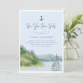 Waterverf Zee U binnenkort Baby Baby shower Kaart (Staand voorkant)