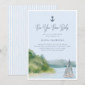 Waterverf Zee U binnenkort Baby Baby shower Kaart (Voorkant / Achterkant)