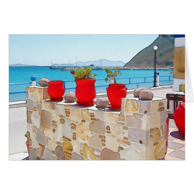 Waterverf zee uitzicht (Voorkant Horizontaal)