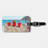 Waterverf zee uitzicht bagagelabel (Voorkant horizontaal)