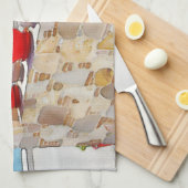 Waterverf zee uitzicht theedoek (Quarter Fold)