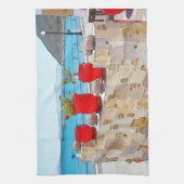 Waterverf zee uitzicht theedoek (Verticaal)