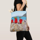 Waterverf zee uitzicht tote bag (Dichtbij)