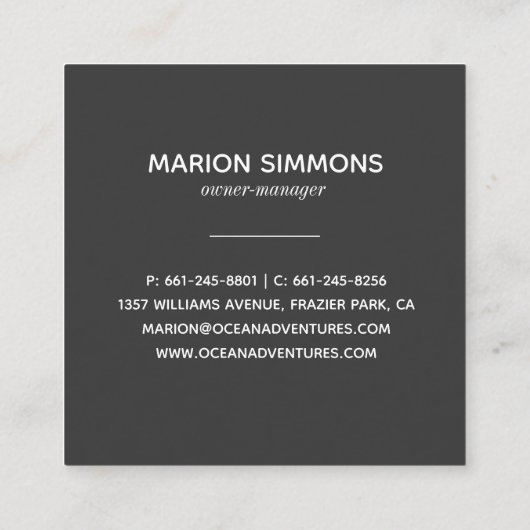 Waterverf Zee Visitekaartje schildpad (Achterkant)