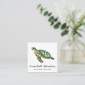 Waterverf Zee Visitekaartje schildpad (Staand voorkant)