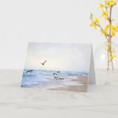 Waterverf Zee vogels Art Kaart (Gele Bloem)
