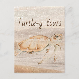 Waterverf Zee volledig (schildpad-y) Briefkaart