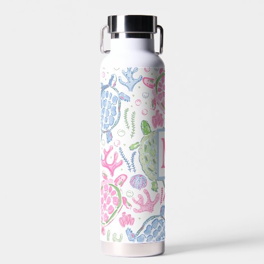 Waterverf Zee Waterfles (Voorkant)