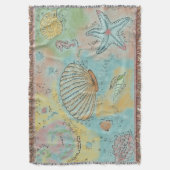 Waterverf Zee Wereld Doodle Deken (Voorkant Verticaal)