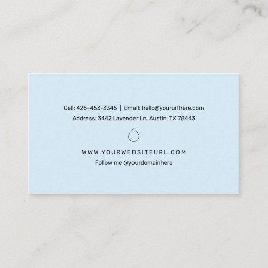 Waterverf Zee & zonlandschap etherische oliën Visitekaartje (Achterkant)