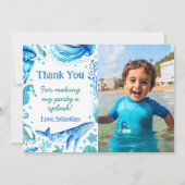 Waterverf zeedieren Walvis onder het Zee Foto Bedankkaart (Voorkant)