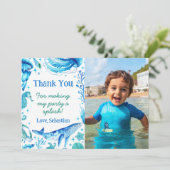 Waterverf zeedieren Walvis onder het Zee Foto Bedankkaart (Staand voorkant)