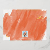 Waterverf Zeeen en graafkoraal Folie Feestdagenkaart (Achterkant)