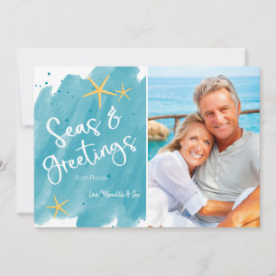 Waterverf Zeeen & Greetings Beach Holiday Card