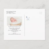 Waterverf zeegaand Stripes Patroon Foto geboorte Aankondigingskaart (Achterkant)