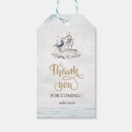 Waterverf Zeegelstrand Cadeaulabel