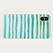 Waterverf zeegroen gestreept patroon Case-Mate iPhone case (Achterkant (horizontaal))