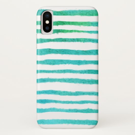 Waterverf zeegroen gestreept patroon Case-Mate iPhone case (Achterkant)