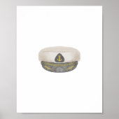 Waterverf zeekapitein pet poster (Voorkant)