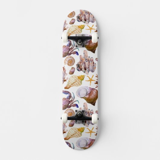 Waterverf Zeeleven Patroon 4 Skateboard (Voorkant)