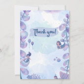 Waterverf Zeemeermin 1e verjaardagsuitnodiging Kaart (Achterkant)