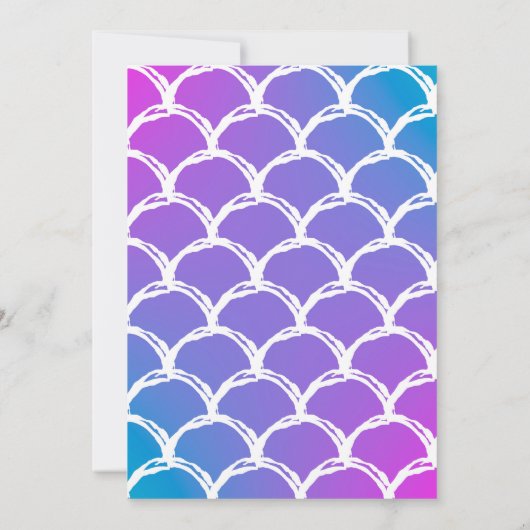 Waterverf Zeemeermin 4e Verjaardagsfeestuitnodigin Kaart (Achterkant)