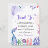 Waterverf Zeemeermin Dank je kaarten (Voorkant)