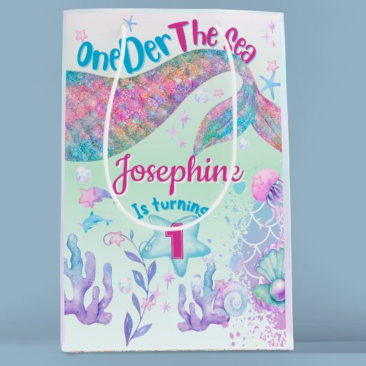 Waterverf zeemeermin eerste verjaardag medium cadeauzakje