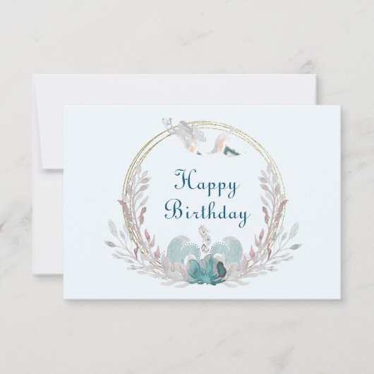 Waterverf Zeemeermin en baarmoederdag Kaart (Voorkant)