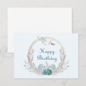 Waterverf Zeemeermin en baarmoederdag Kaart (Voorkant / Achterkant)