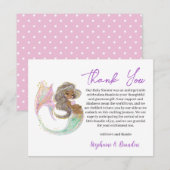 Waterverf Zeemeermin Future Mom Baby shower Bedankkaart (Voorkant / Achterkant)